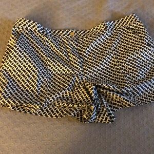 DVF silk shorts black and white print